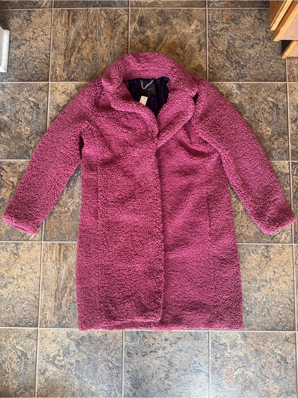 NEW!!! J. Crew Teddy Sherpa Topcoat- Stuart Rose Pink, Women’s Size Small